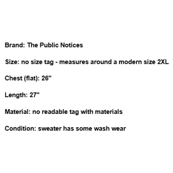 Vintage Public Notices Cardigan Sweater Grunge 90s Grandpa Academia Plaid 2XL - Picture 5 of 5